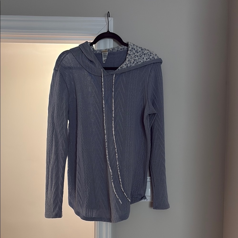 Women's Blue Hooded Sweater